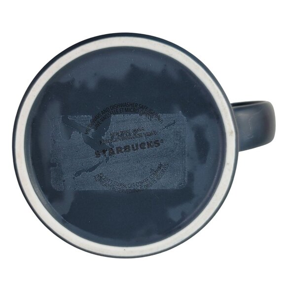 Starbucks French Roast Mug Black Matte Brown Glazed Interior Embossed Logo 2011 - Picture 8 of 10